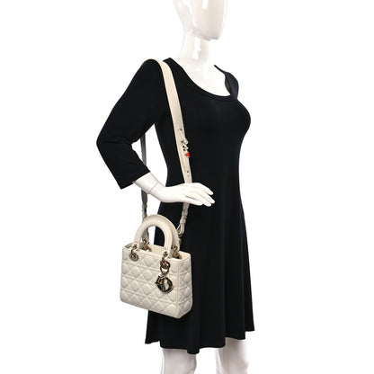 Christian Dior Lambskin Cannage Small My ABCDior Lady Dior White 2 of 13