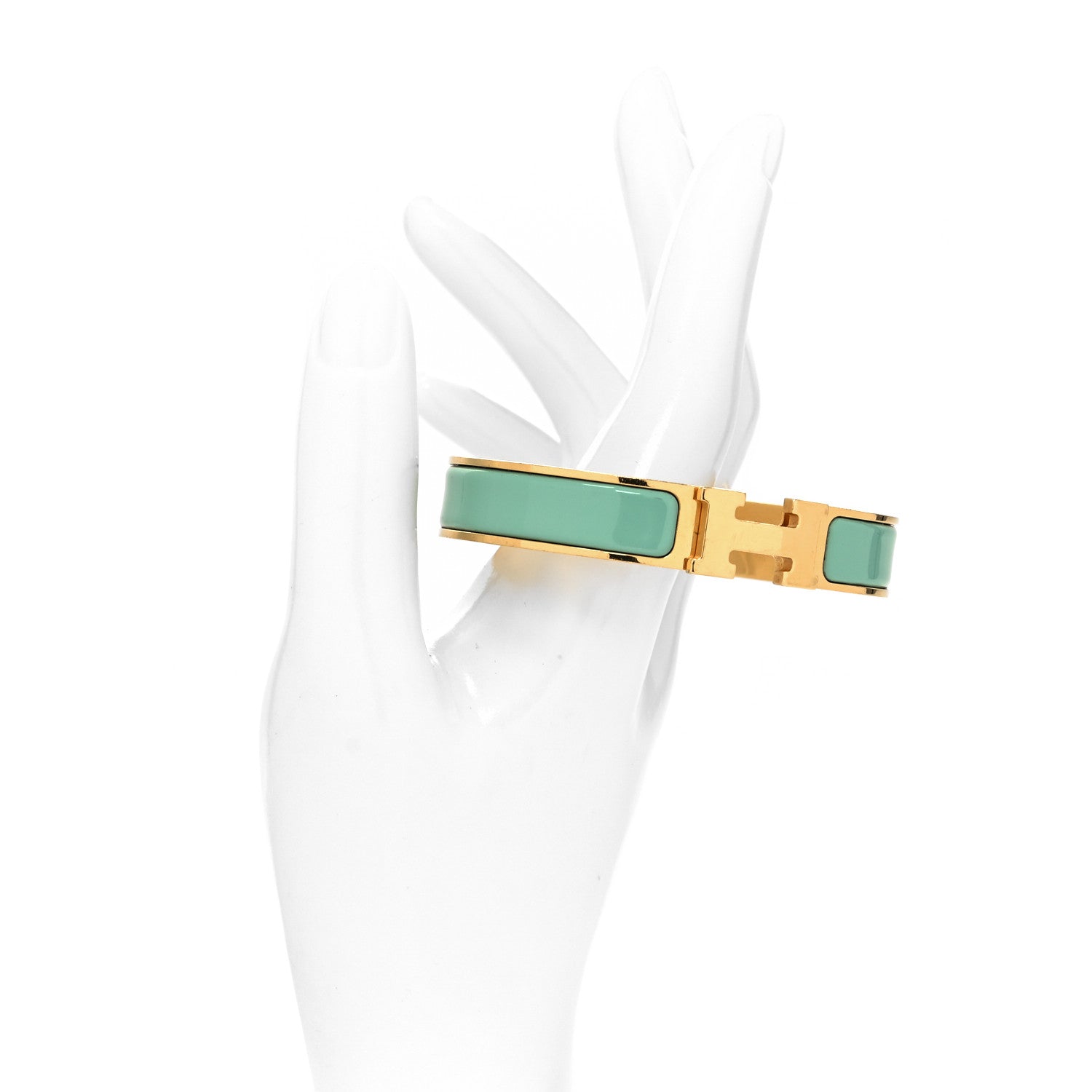 Hermes Enamel Narrow Clic Clac H Bracelet PM Lagon 2 of 5