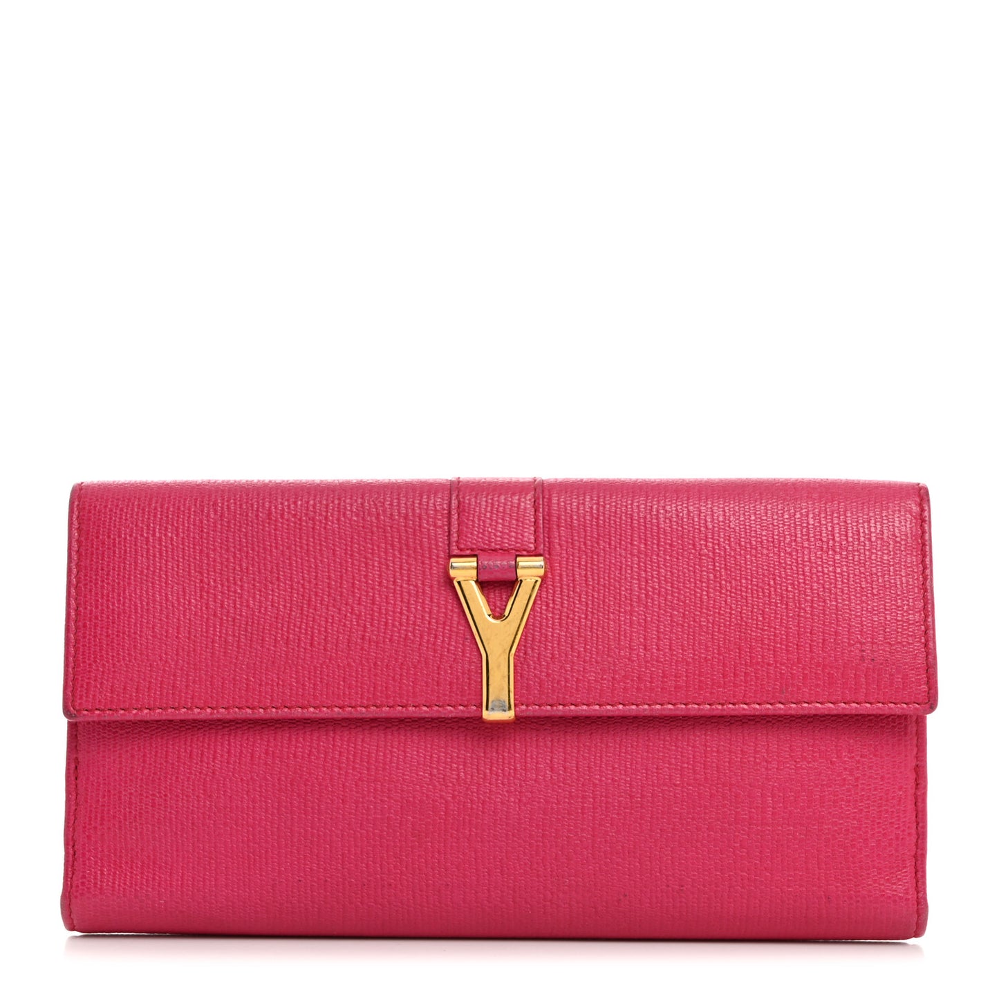 Calfskin Classic Y Ligne Wallet Fuchsia