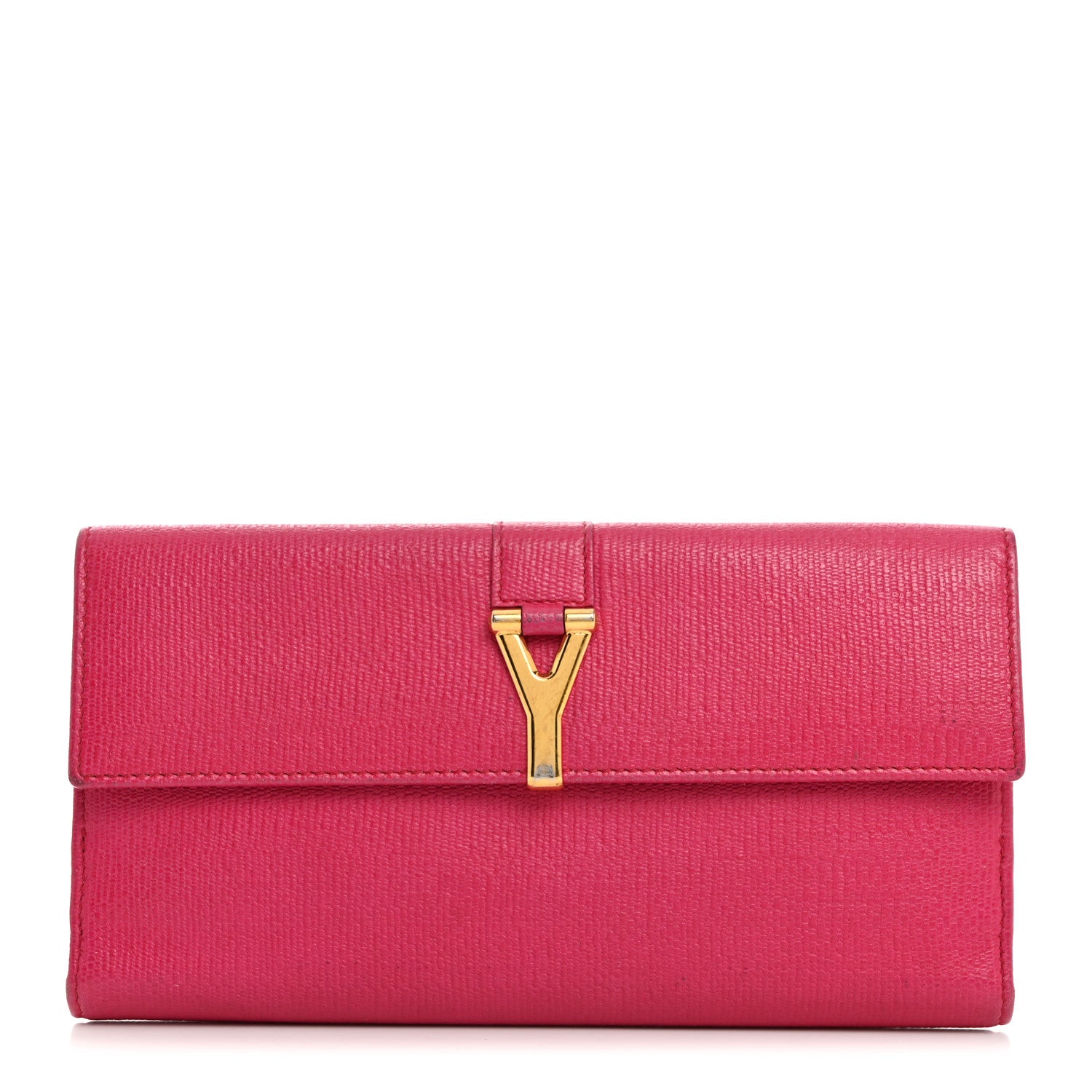 Saint Laurent Calfskin Classic Y Ligne Wallet Fuchsia 1 of 14