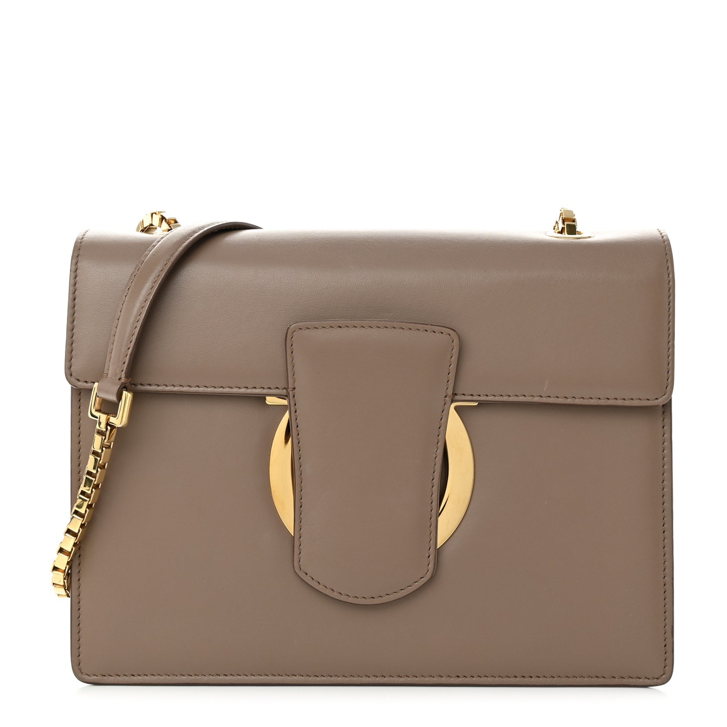 Calfskin Thalia Flap Shoulder Bag Light Brown