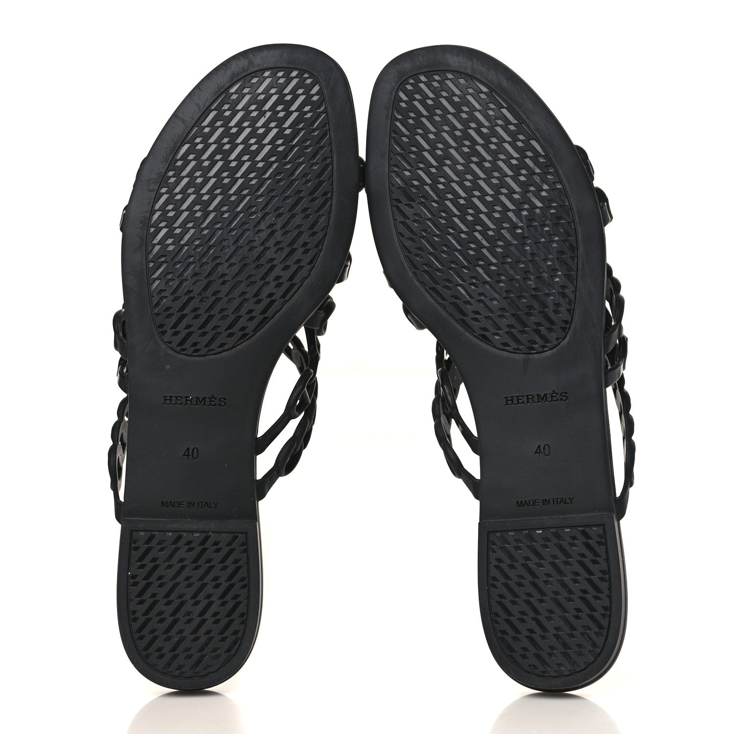 Hermes Rubber Chaine d'Ancre Nude Sandals 40 Black 5 of 8