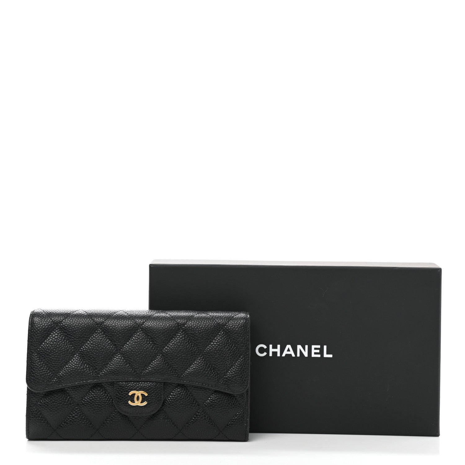 Chanel Caviar Quilted Large Flap Wallet Black 9 of 9