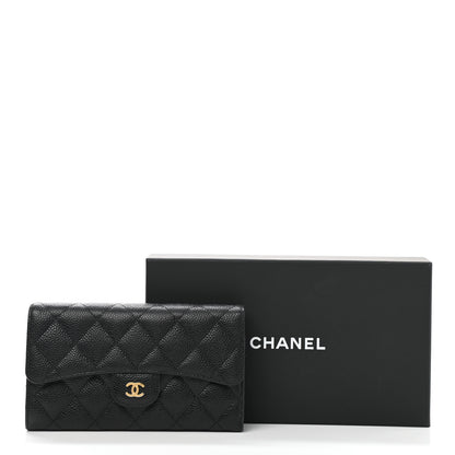 Chanel Caviar Quilted Large Flap Wallet Black 9 of 9