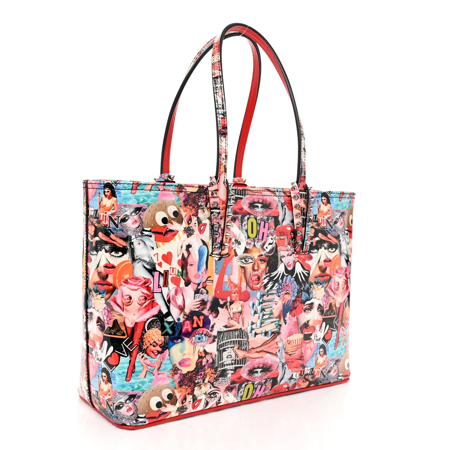 Christian Louboutin Patent Calfskin Small Oh Xtian Cabata Tote Red 4 of 10