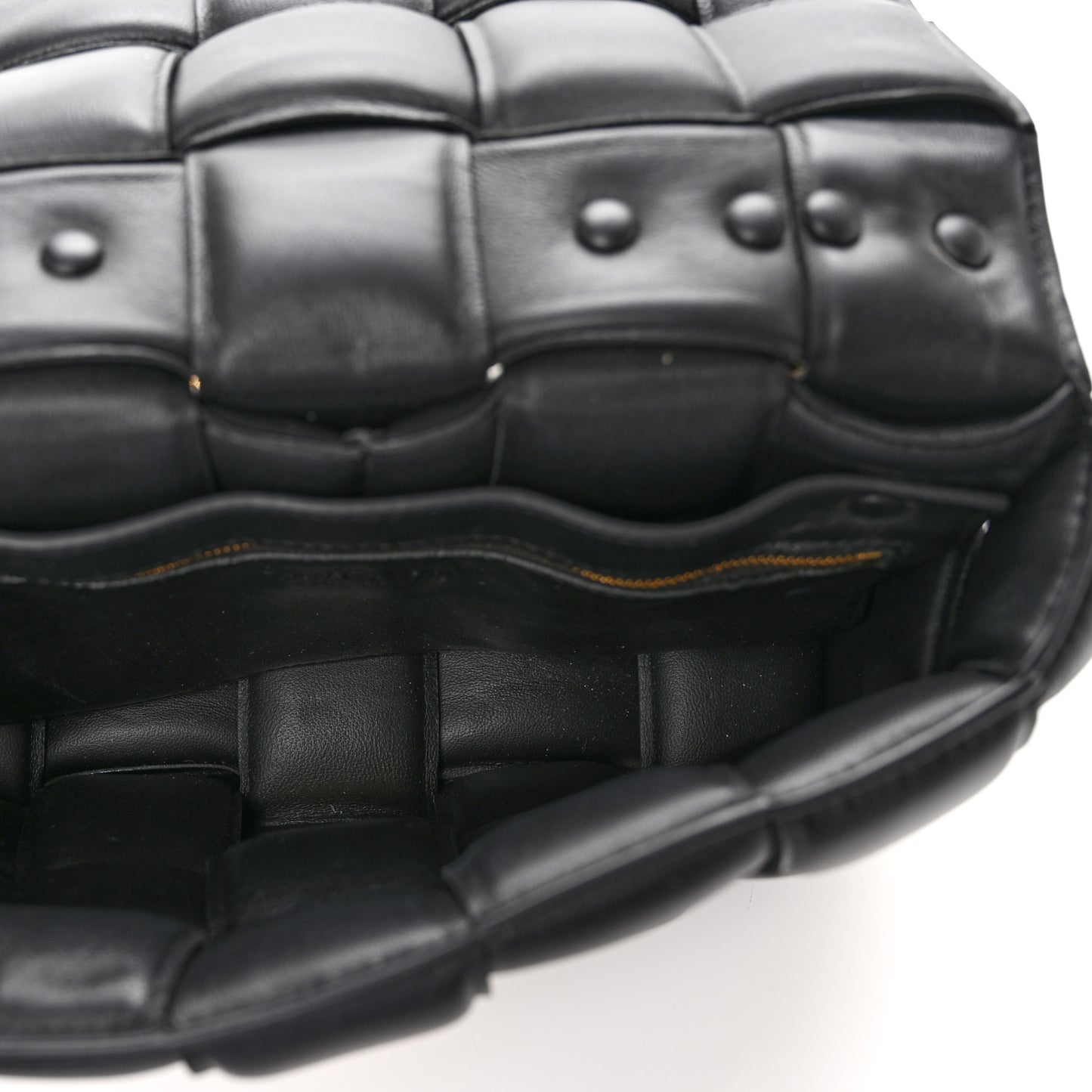 Lambskin Maxi Intreccio Padded Chain Cassette Crossbody Bag Black