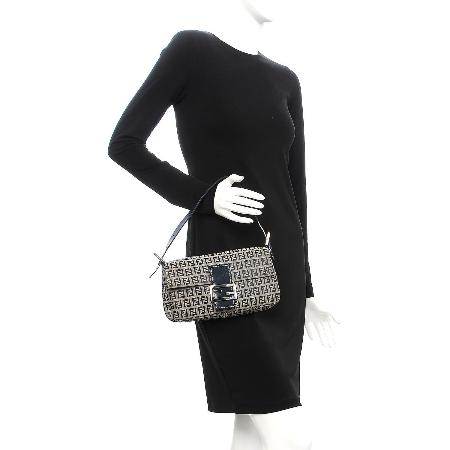 Fendi Zucchino Baguette Navy 2 of 7