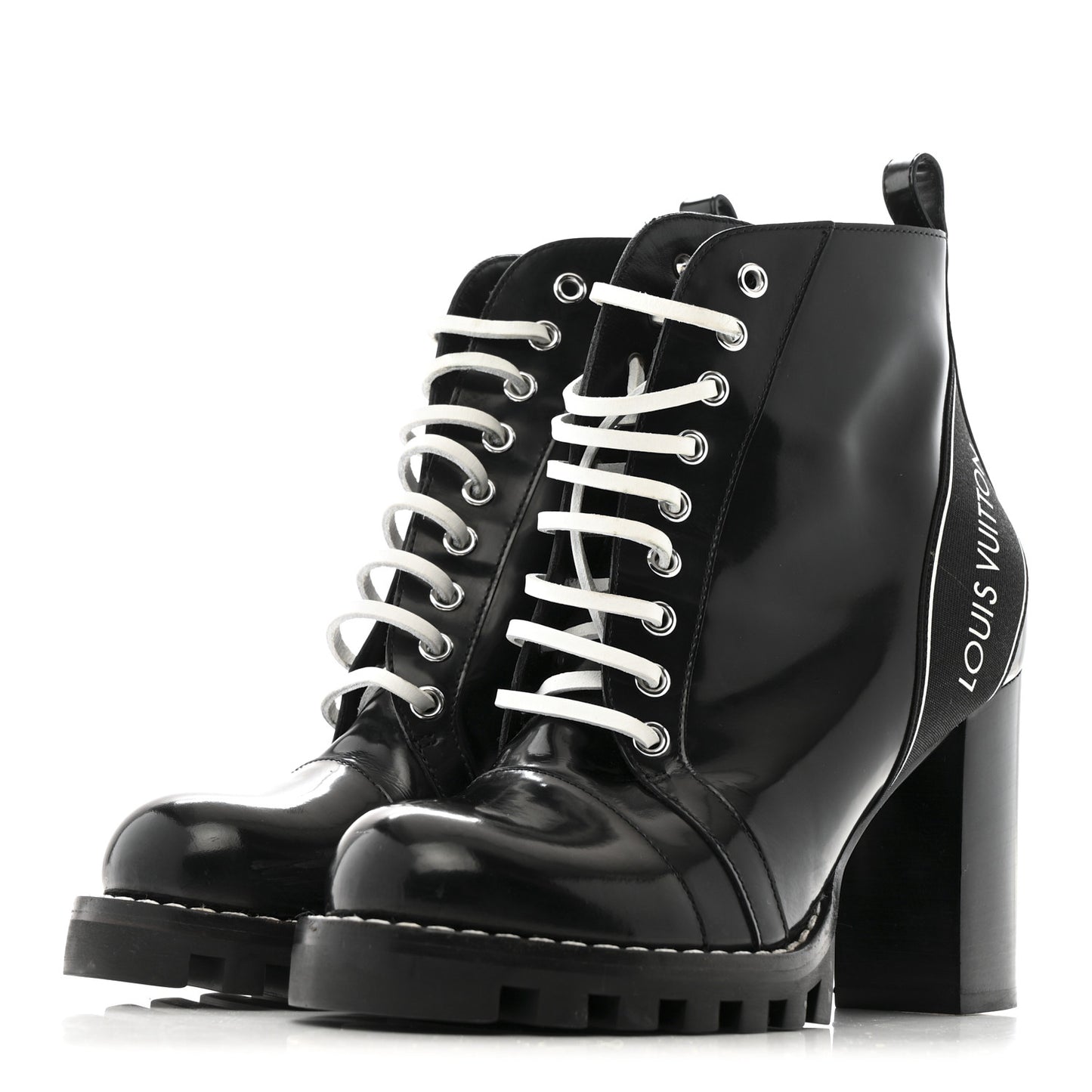 Patent Calfskin Star Trail Ankle Boots 39 Black