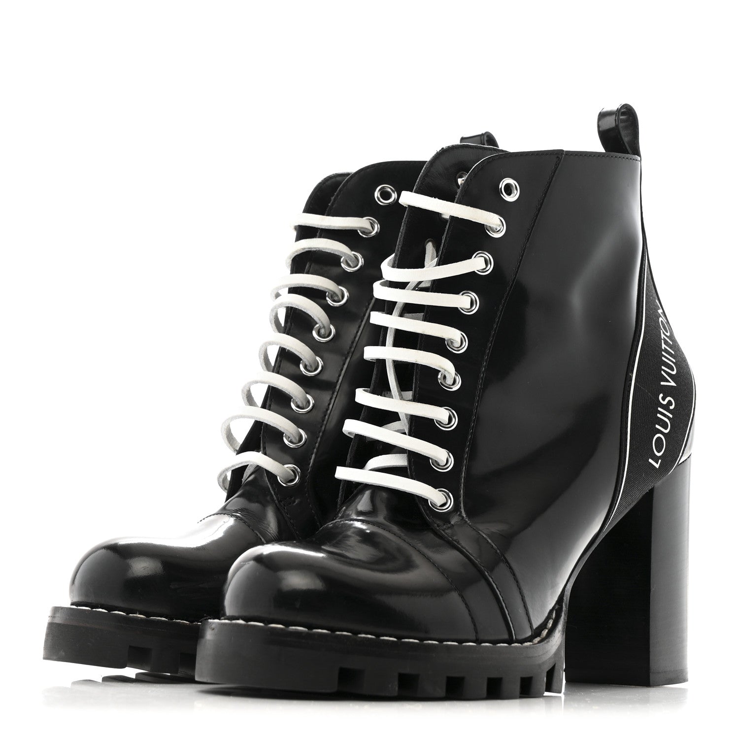 Louis Vuitton Patent Calfskin Star Trail Ankle Boots 39 Black 4 of 12