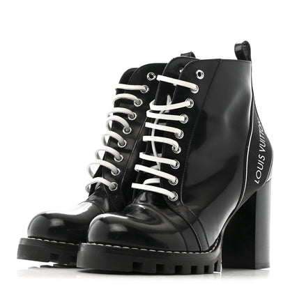 Louis Vuitton Patent Calfskin Star Trail Ankle Boots 39 Black 4 of 12