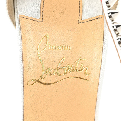 Christian Louboutin Kid PVC Spike Cross 100 Pumps 35 White Silver 7 of 17