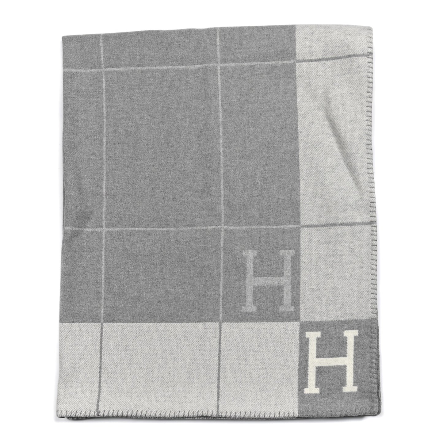 Wool Cashmere Avalon III Blanket Ecru Gris Clair