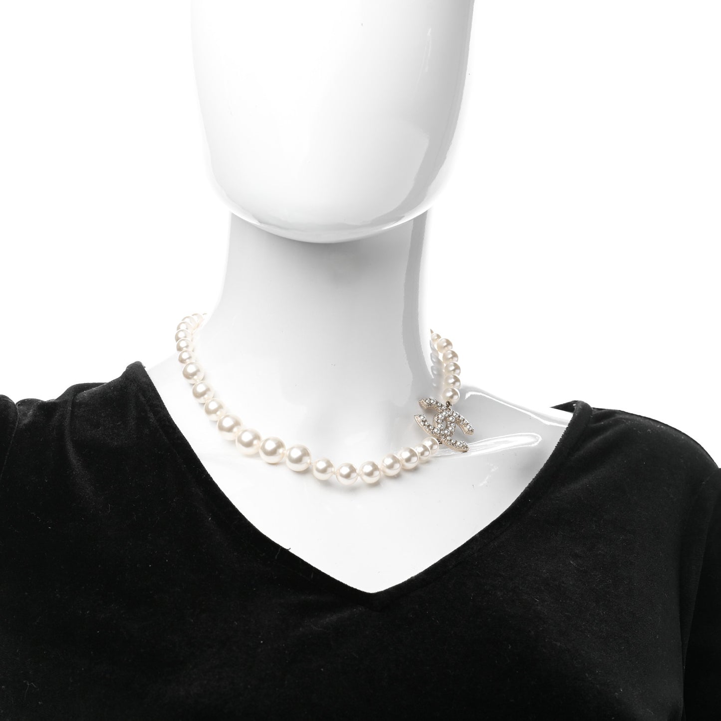 Pearl CC 100th Anniversary Necklace Light Gold