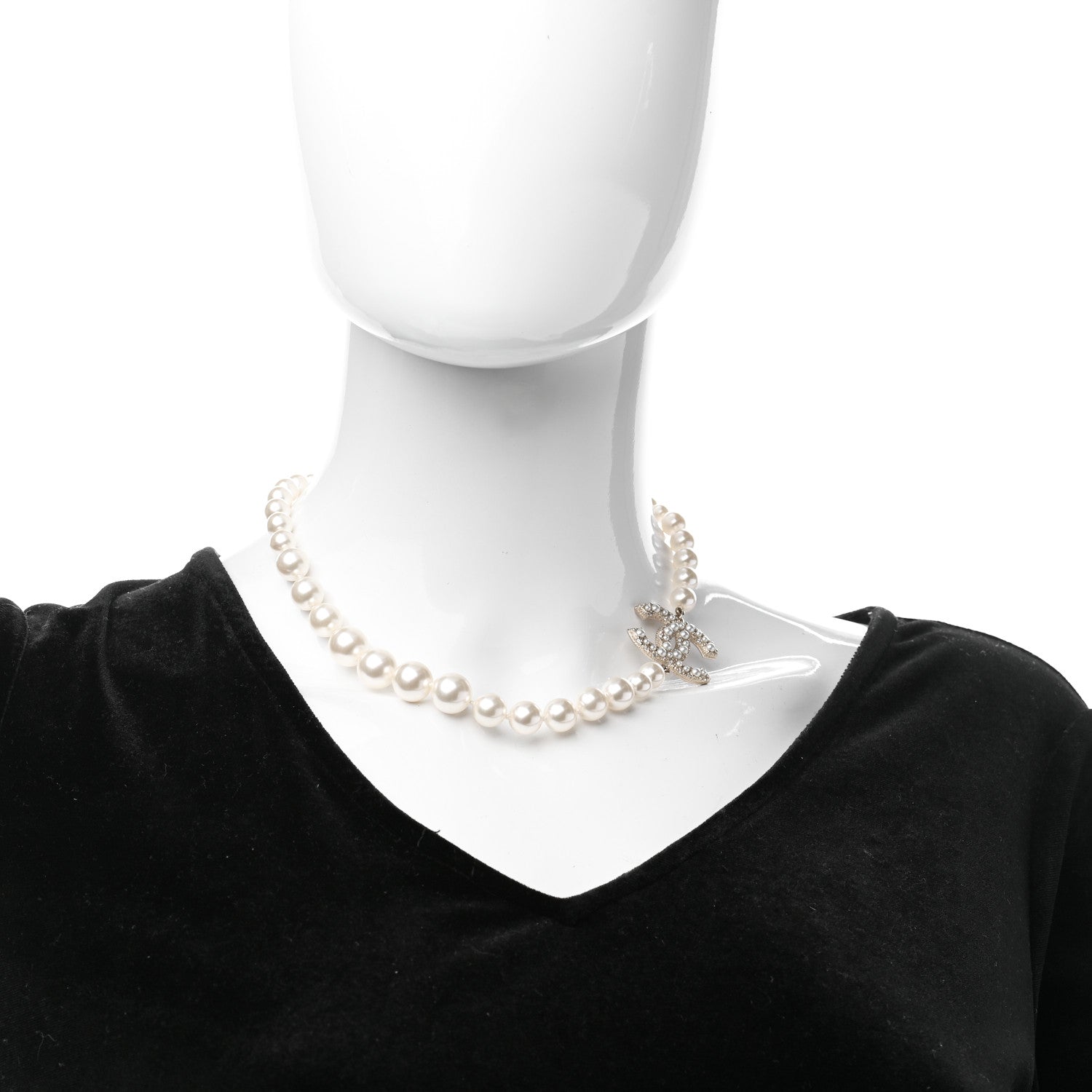 Chanel Pearl CC 100th Anniversary Necklace Light Gold 2 of 6