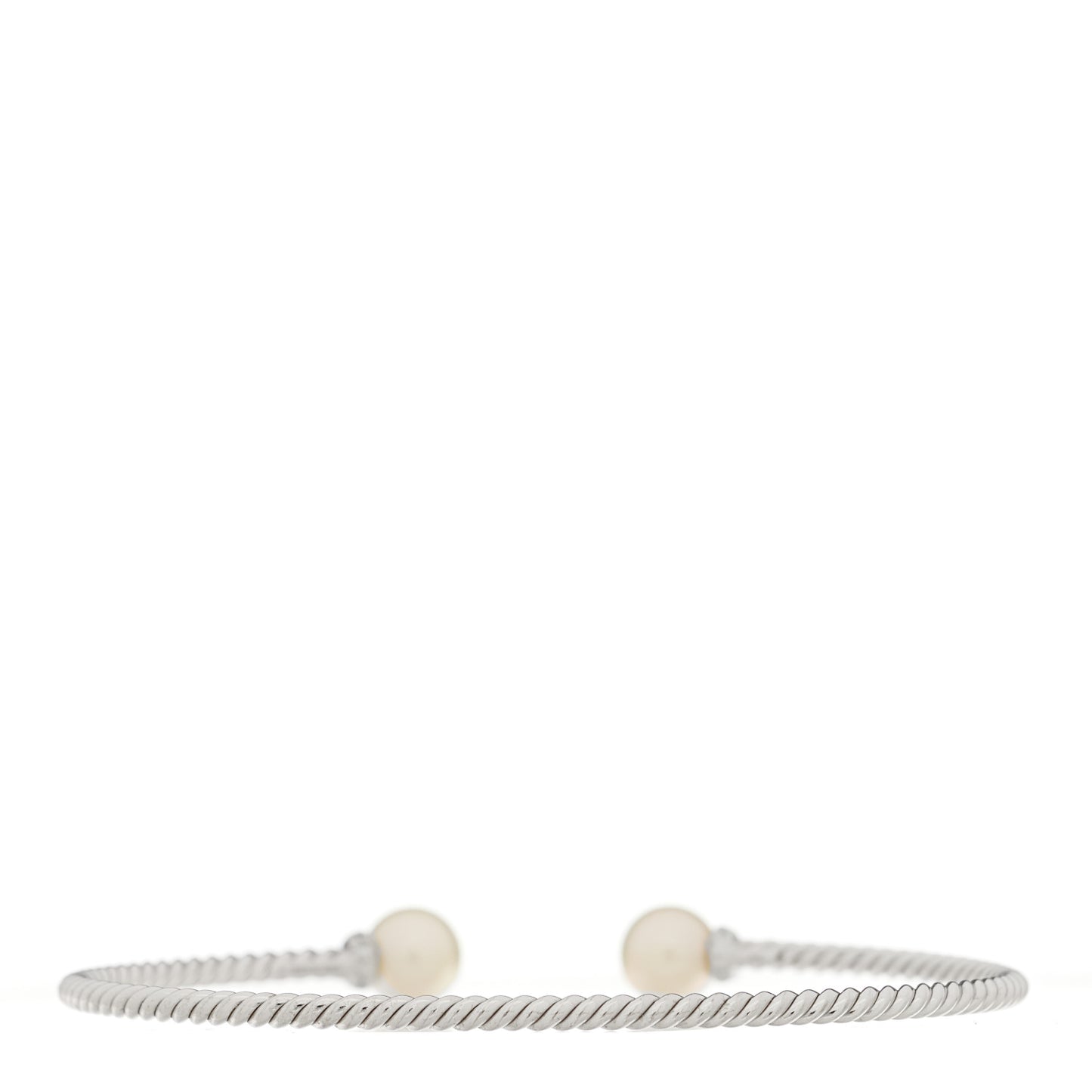 18K White Gold Diamond Cultured Pearl 7mm Solari Bracelet