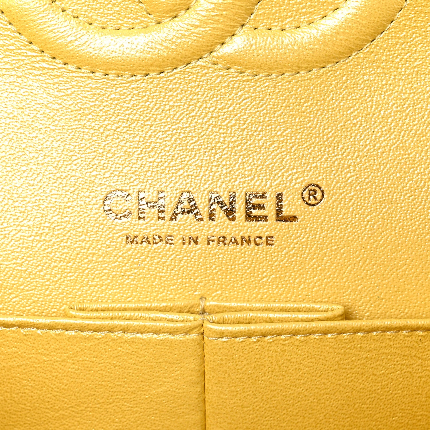 Chanel Iridescent Caviar Quilted Medium Double Flap Yellow 6 of 10