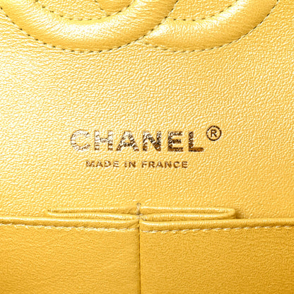 Chanel Iridescent Caviar Quilted Medium Double Flap Yellow 6 of 10