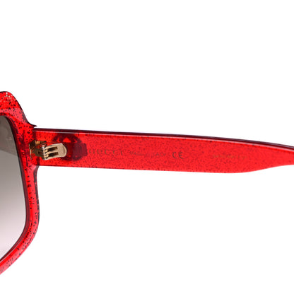Gucci Acetate Square Frame Sunglasses GG0036S Glitter Red 5 of 7