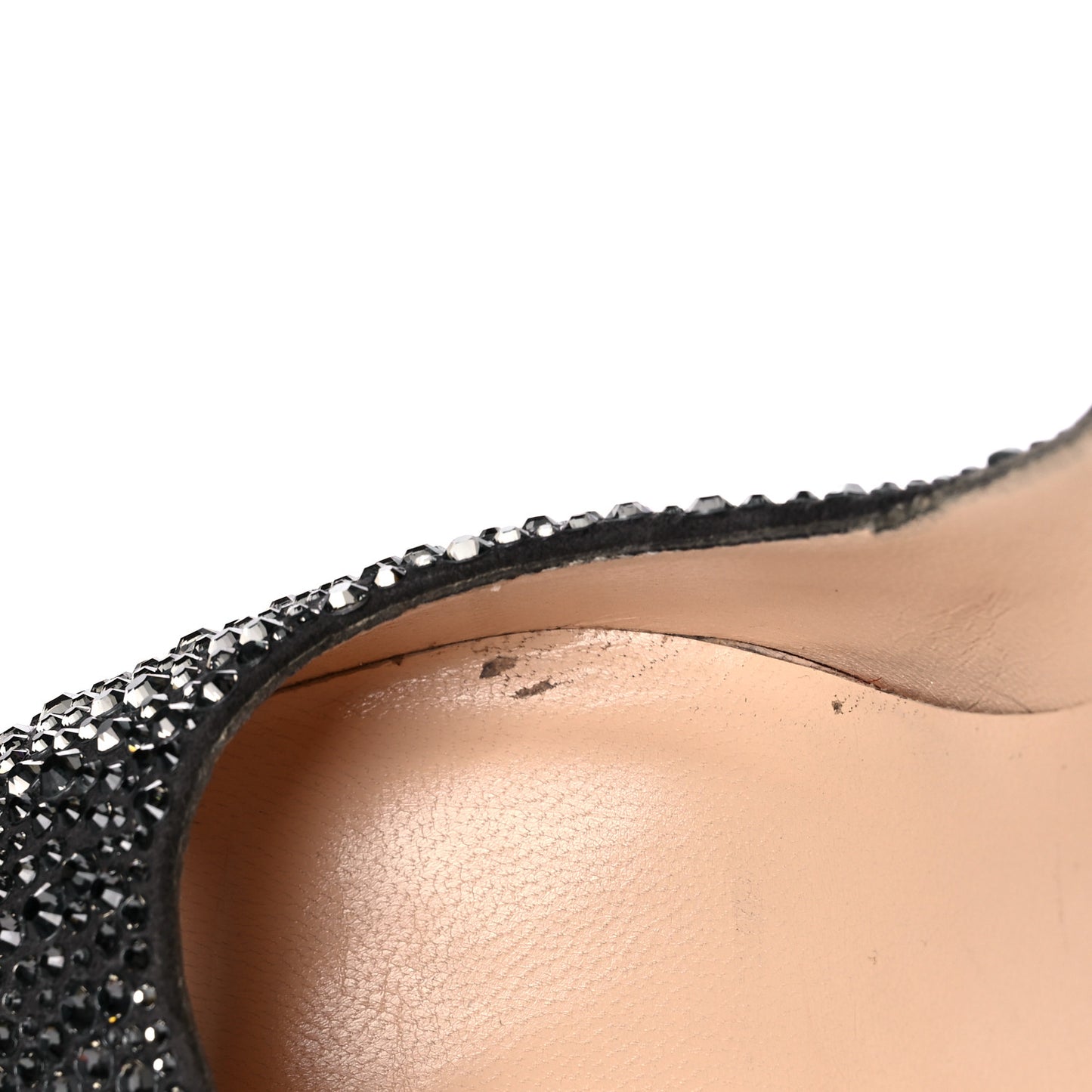 Suede Crystal Sexy Strass Peep Toe Pumps 40 Black Diamond