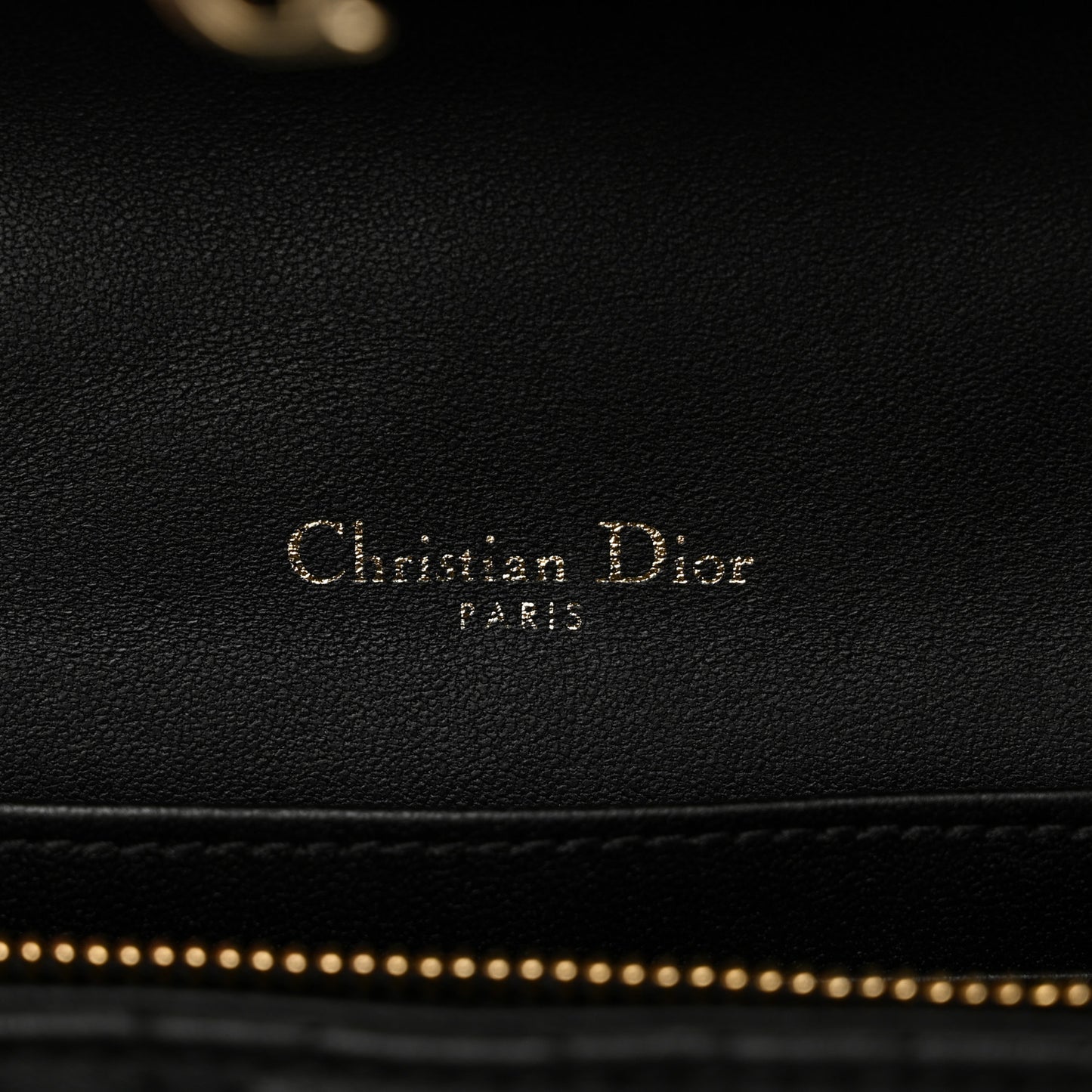 Lambskin Cannage Chain My Dior Daily Chain Pouch Black