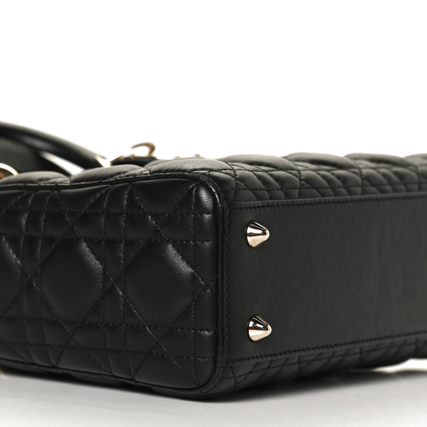 Lambskin Cannage Small Lucky Badges My Lady Dior Black