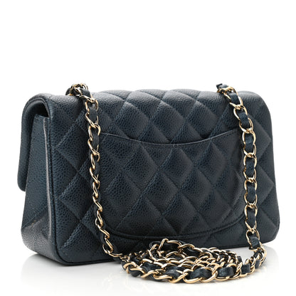 Chanel Iridescent Caviar Quilted Mini Rectangular Flap Dark Blue 2 of 10
