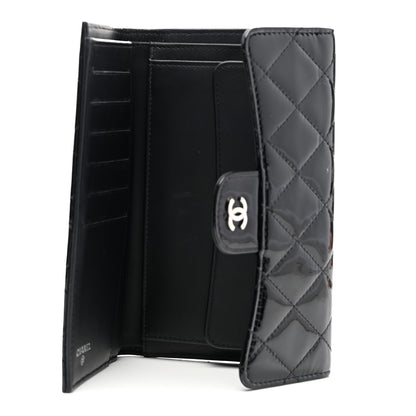Chanel Patent Quilted Large Flap Wallet Black 5 of 8