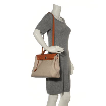 Hermes Toile HERBAG PM Natural and Black 3 of 19