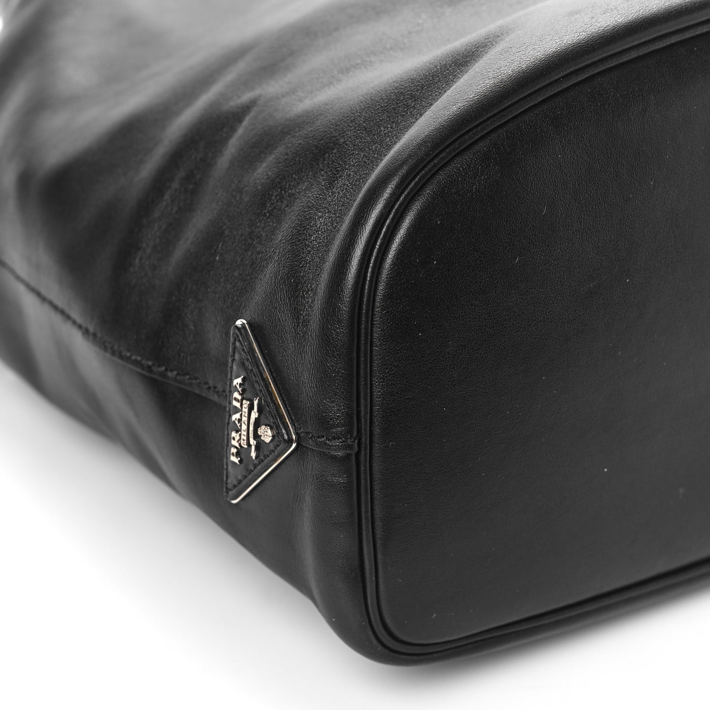 Soft Calfskin Bucket Bag Black Fuoco