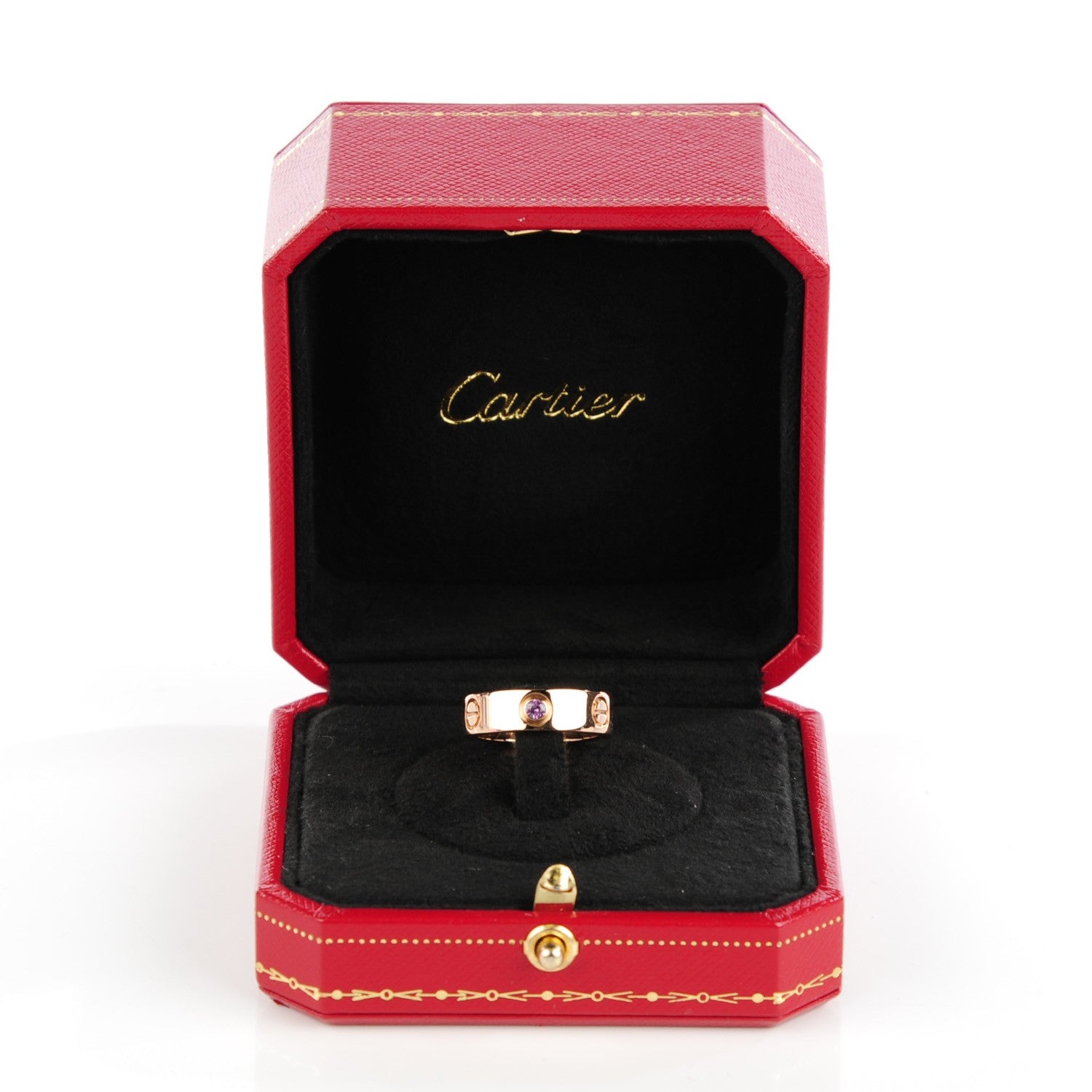 Cartier 18K Pink Gold Pink Sapphire 5.5mm LOVE Ring 49 4.75 3 of 5