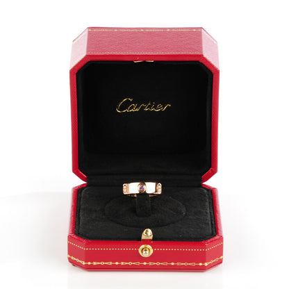 Cartier 18K Pink Gold Pink Sapphire 5.5mm LOVE Ring 49 4.75 3 of 5