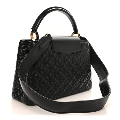 Louis Vuitton Lambskin Quilted Flower Capucines PM Black 3 of 9