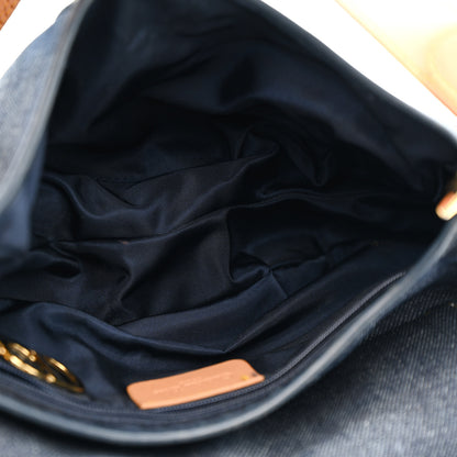 Christian Dior Denim Calfskin Saddle Bag Blue 5 of 12