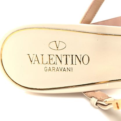 Valentino Garavani Patent Tan-Go 55/155mm Platform Slide Sandals 37 Light Ivory 8 of 9
