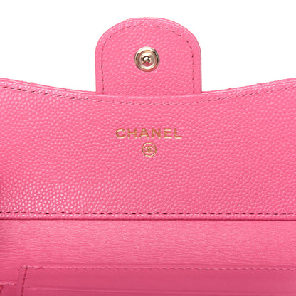 Chanel Caviar Quilted Compact Flap Wallet Pink 8 of 12