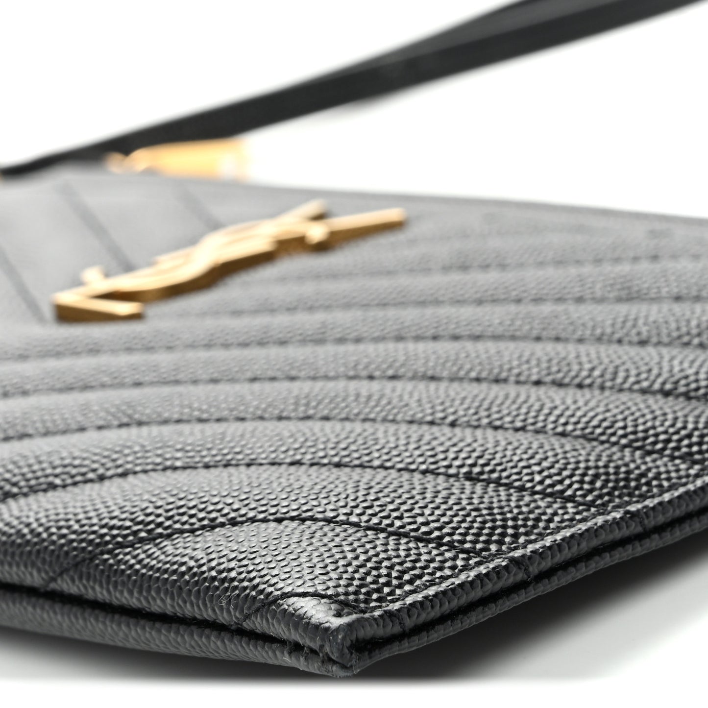 Grain De Poudre Chevron Monogram Large Bill Pouch Black
