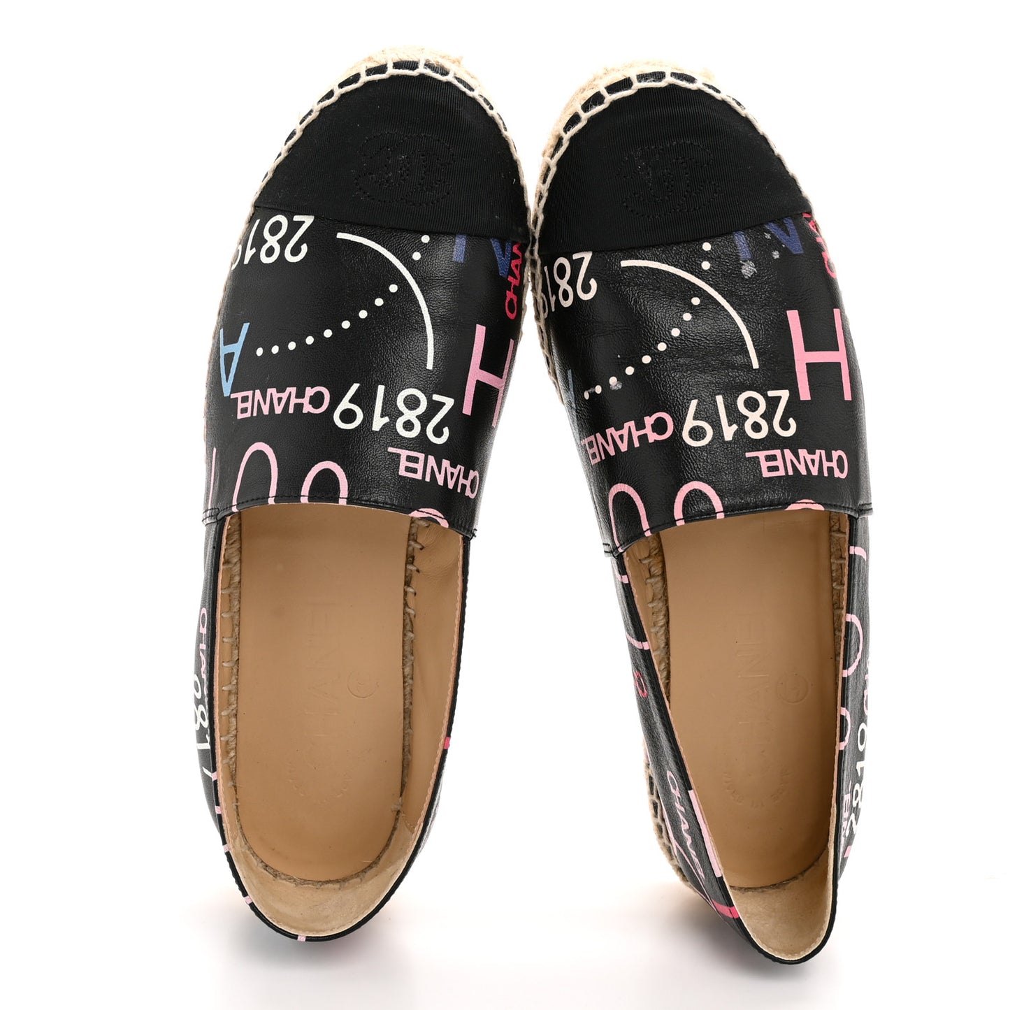Lambskin Grosgrain Printed Espadrilles 37 Multicolor Black