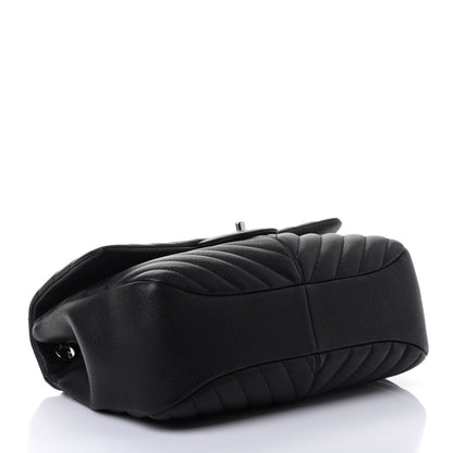 Chanel Caviar Chevron Quilted Large Puffy CC Flap Black 3 of 4
