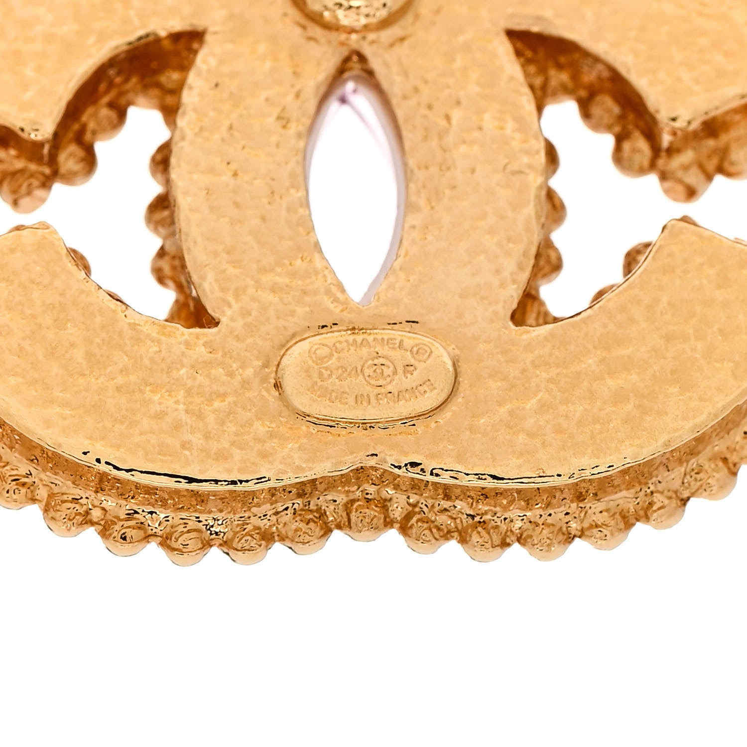 Chanel Metal Resin Rope CC Earrings Gold Pink 4 of 5