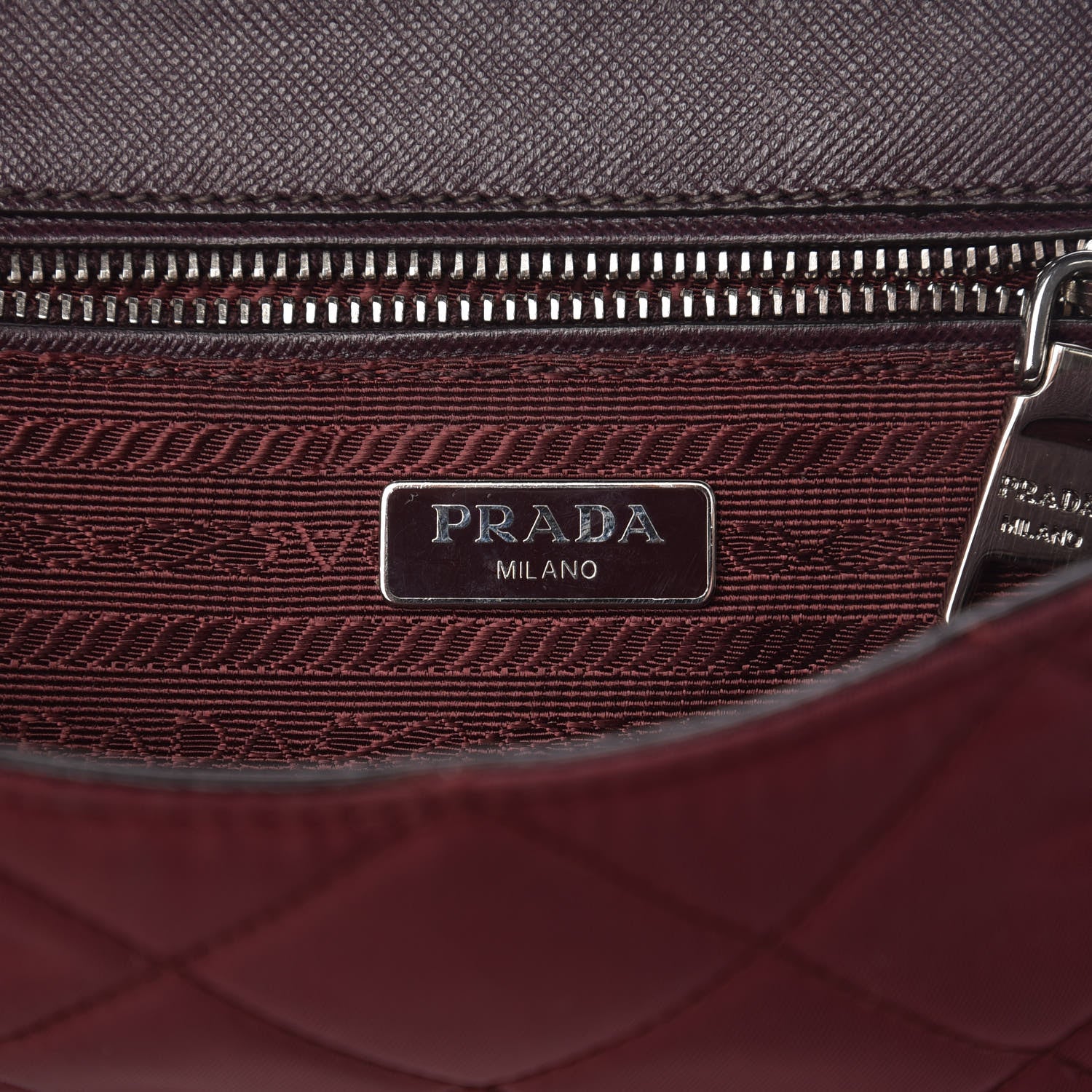 Prada Nylon Tessuto Impuntu Quilted Flap Granato 6 of 18
