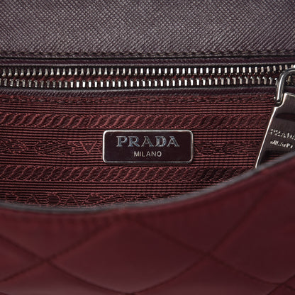 Prada Nylon Tessuto Impuntu Quilted Flap Granato 6 of 18