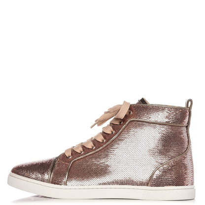 Christian Louboutin Metallic Sequin Bip Bip Orlato Flat Sneakers 39 Nude 1 of 10