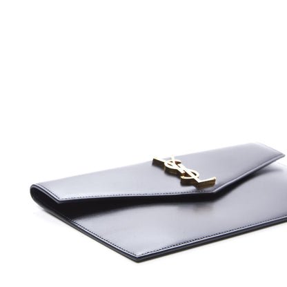 Saint Laurent Smooth Shiny Calfskin Monogram Uptown Pouch Black 5 of 10