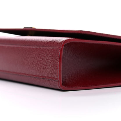 Saint Laurent Grain De Poudre Medium Monogram Kate Satchel Dark Red 9 of 10