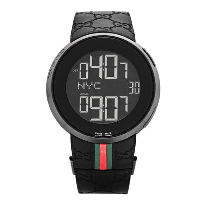 Gucci Stainless Steel Rubber 45mm Digital I-Gucci Web Watch Black 1 of 5