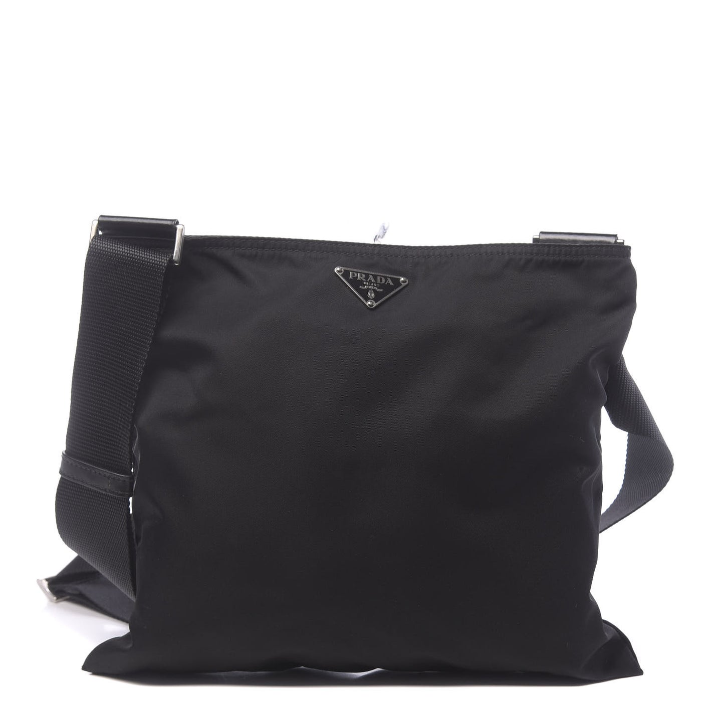 Nylon Vela Flat Messenger Bag Black