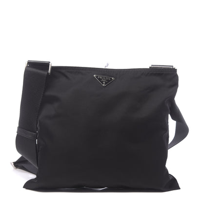 Prada Nylon Vela Flat Messenger Bag Black 1 of 10