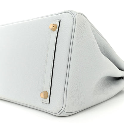 Hermes Taurillon Clemence Birkin 30 Bleu Pale 10 of 12
