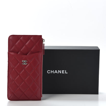 Chanel Caviar Quilted Classic Flat Wallet Pouch Red 8 of 8