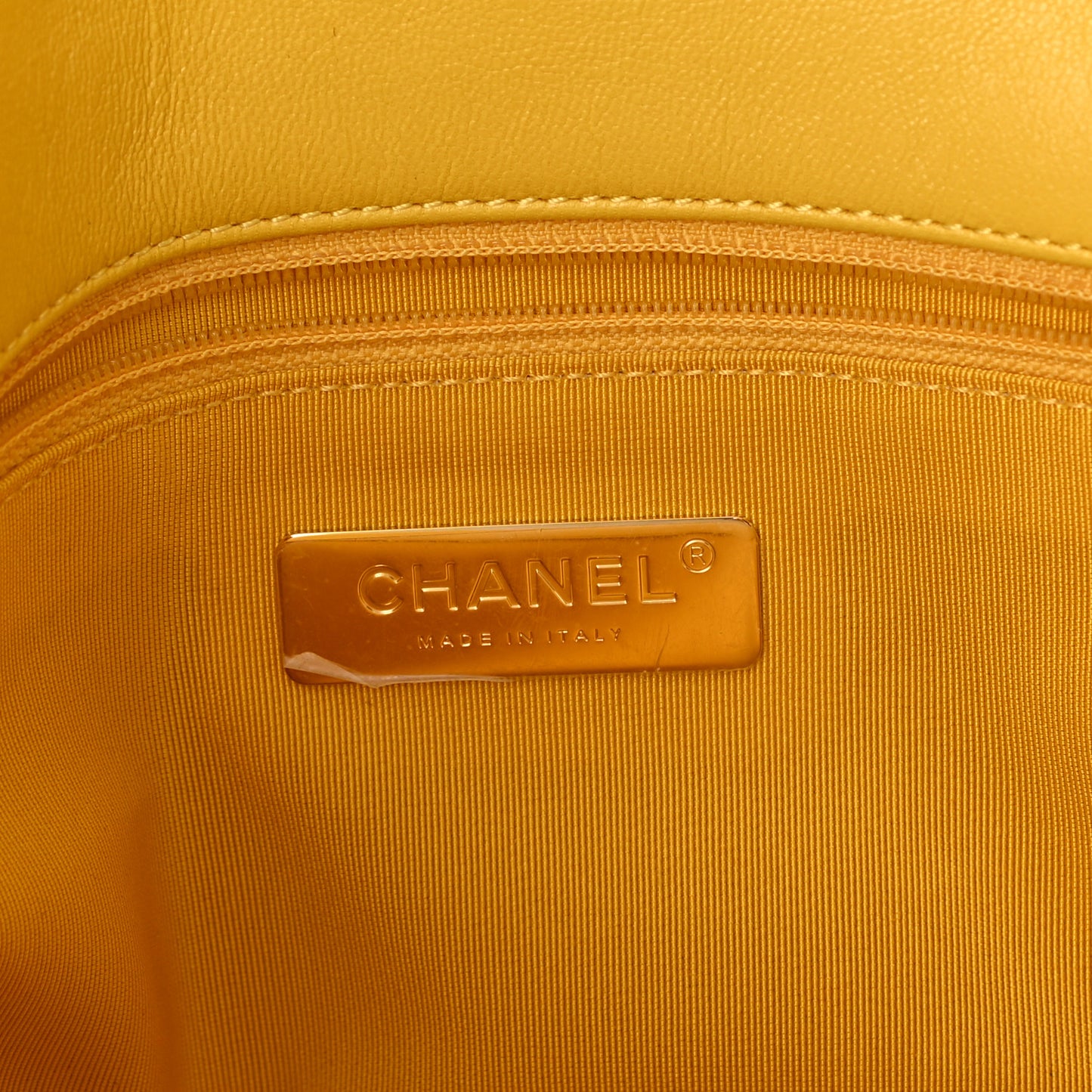 Lambskin Quilted Medium Chanel 19 Flap Yellow